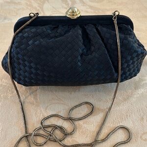 Vintage La Regale black satin evening bag